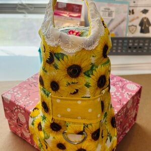 XS sunflower dress for tiny dogs